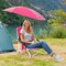 2 Pack Beach Umbrella Chair for Adults with Adjustable Parasol